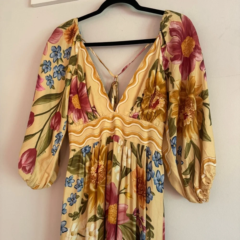 Farm Rio Vestido Cropped Floral Mari Amarelo - Picture 6 of 9